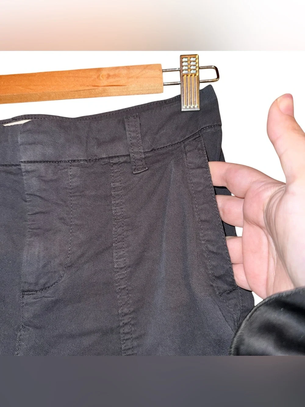 FRANK & EILEEN Blackstone Crop Utility Pants in Washed Black Classic Size 0